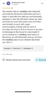 review wedding cake mericakes