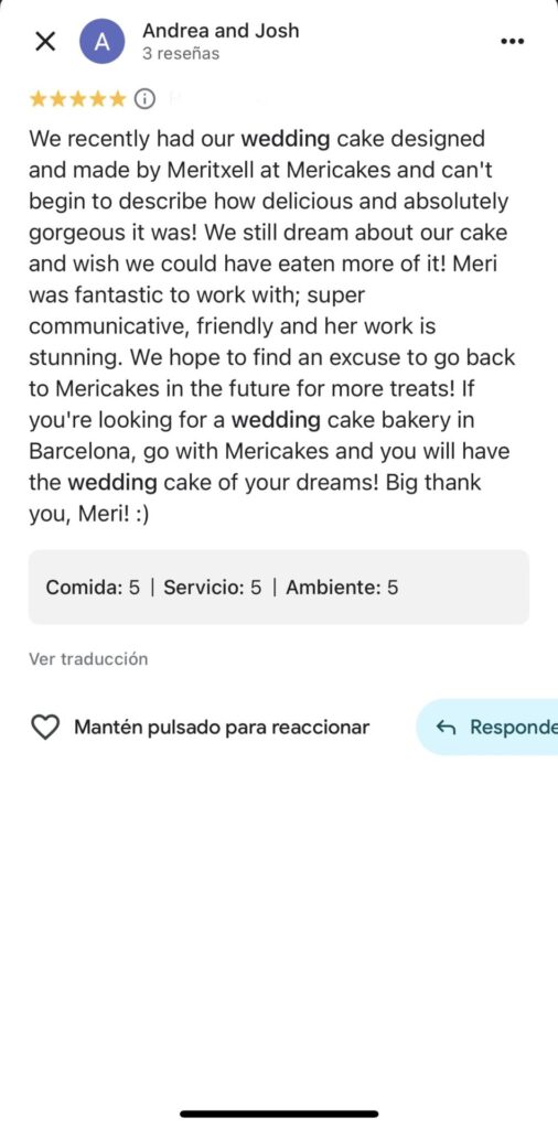 review wedding cake mericakes