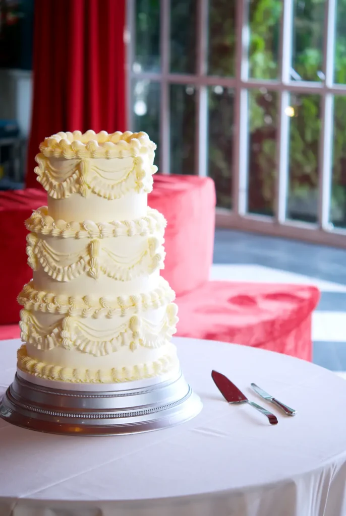 Classic vintage wedding cake for a luxury destination wedding in Spain