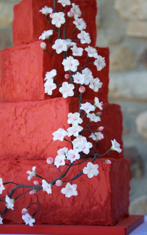Cherry blossom wedding cake