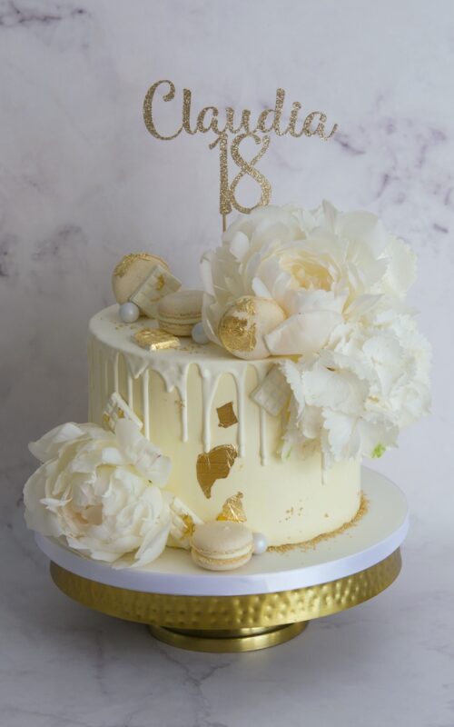 Drip Cake, Tarta cumple, Tarta te matcha, fresas con nata, mericakes, tarta personalizada, white cake, gold drip cake, barcelona cake, pastel aniversario, macarons, fresh flower cake, 1