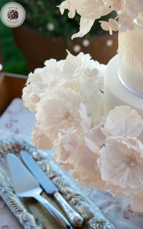 Floating Floral Cascade Wedding Cake
