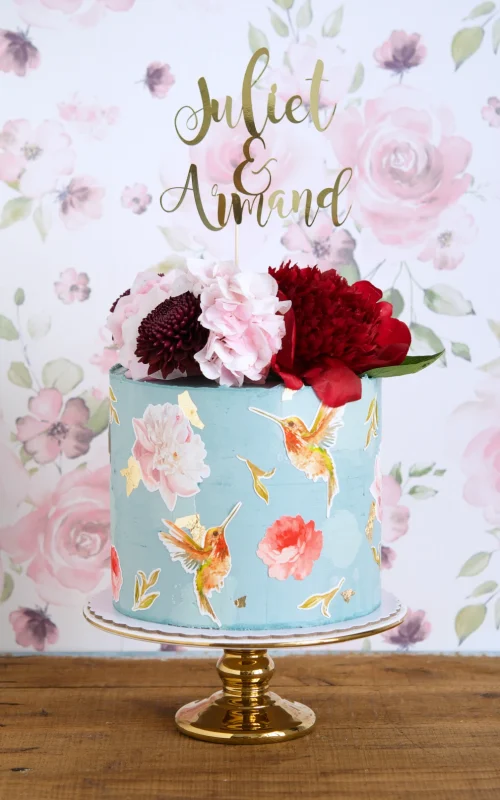Flora and Fauna wedding Cake
