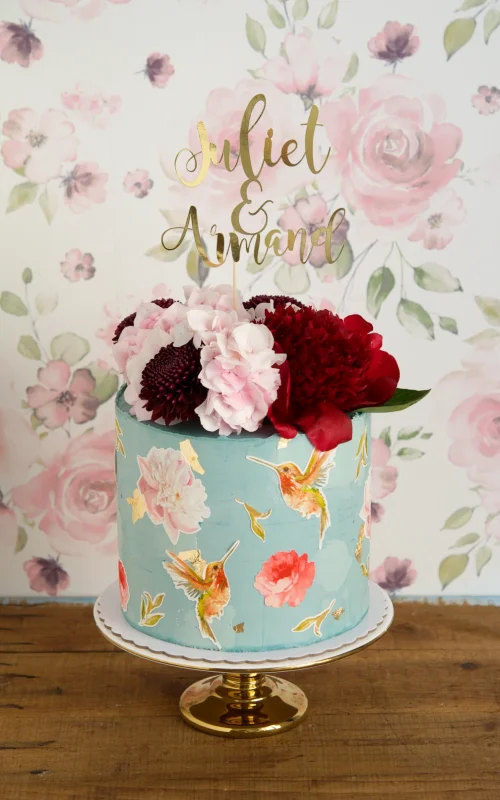 Flora and Fauna wedding Cake