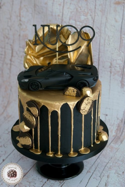 Golden Drip Cake, car cake, mericakes, birthday cake, tartas Barcelona, chocolate, pastel cumple