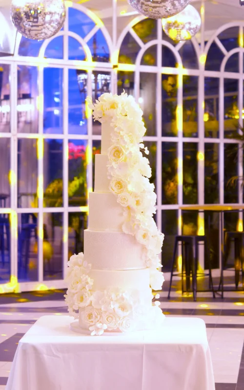 Lace Cascade Wedding Cake