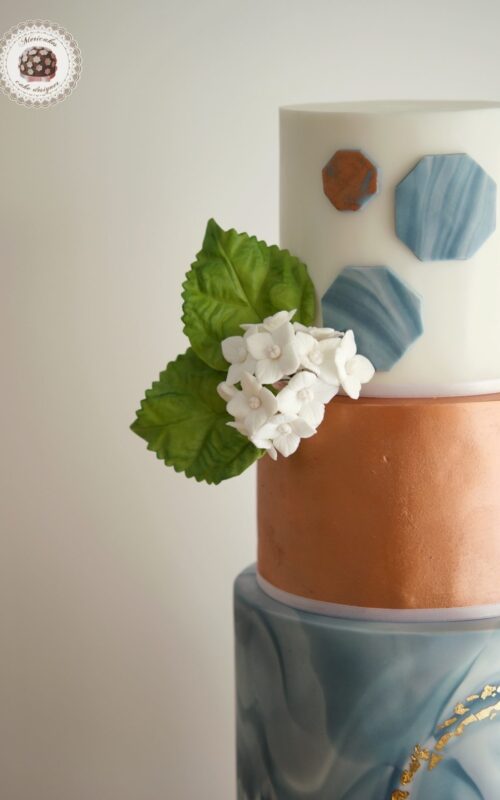 Marble and pink gold wedding cake, tarta de boda, mericakes, barcelona, hydrangea, marmol, fondant cake, sequins, cake designer, luxury wedding cake 5