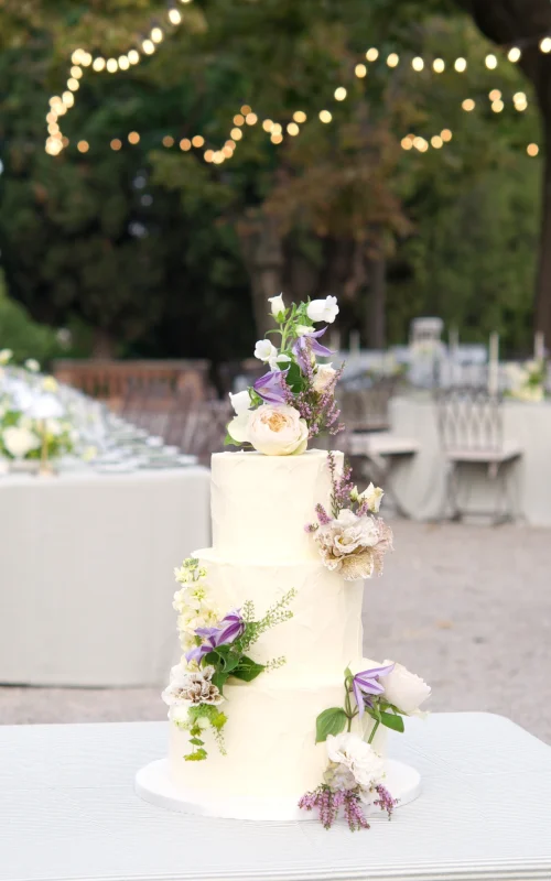 Organic Wildflower Wedding Cake