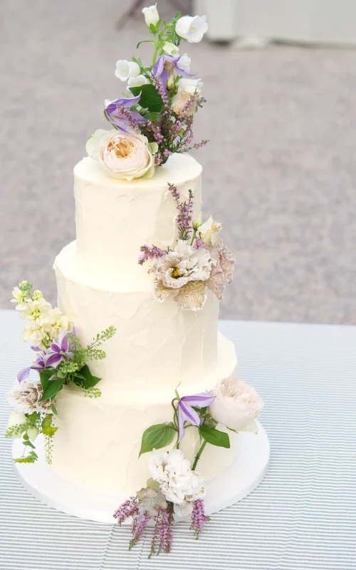 Organic Wildflower Wedding Cake