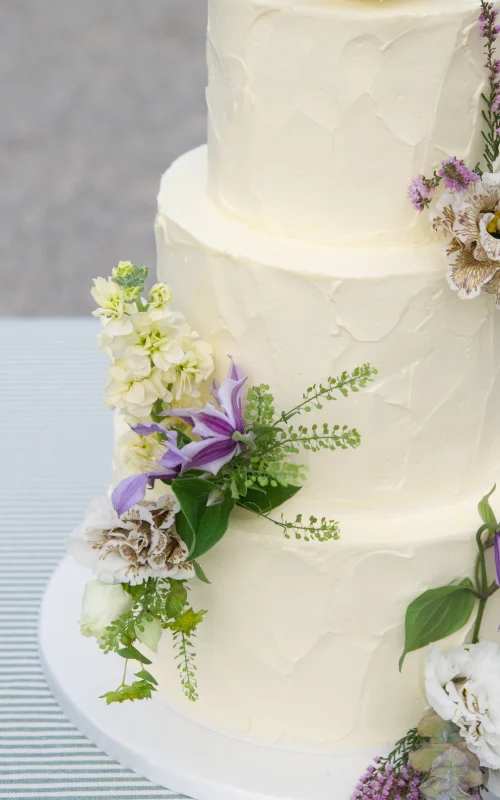 Organic Wildflower Wedding Cake