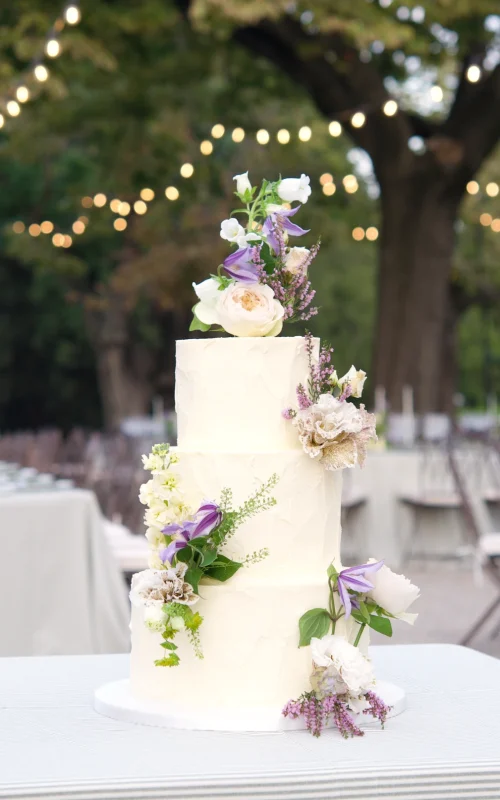Organic Wildflower Wedding Cake