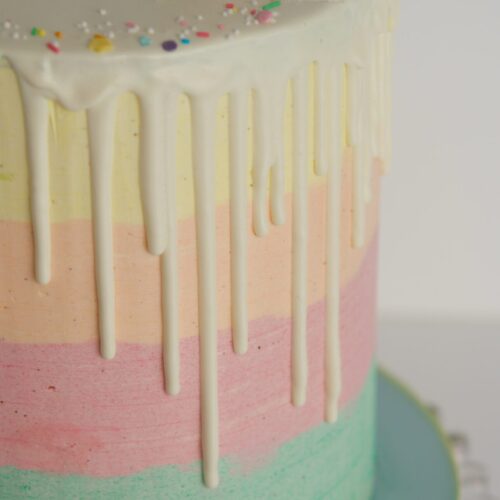 Pastel Rainbow cake, Drip cake, mericakes, tartas barcelona, te matcha cake, tarta arcoiris, 5