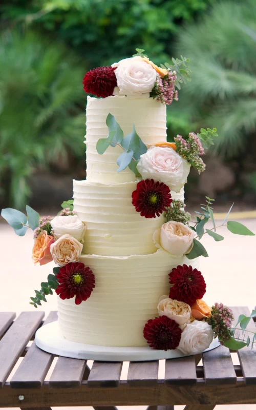 Romantic floral wedding cake
