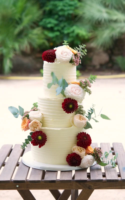 Romantic floral wedding cake