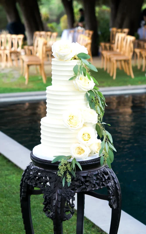 pastel de boda flor natural