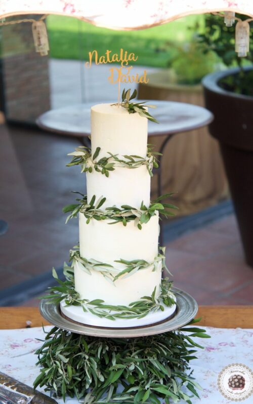 Cream Olive Wedding Cake