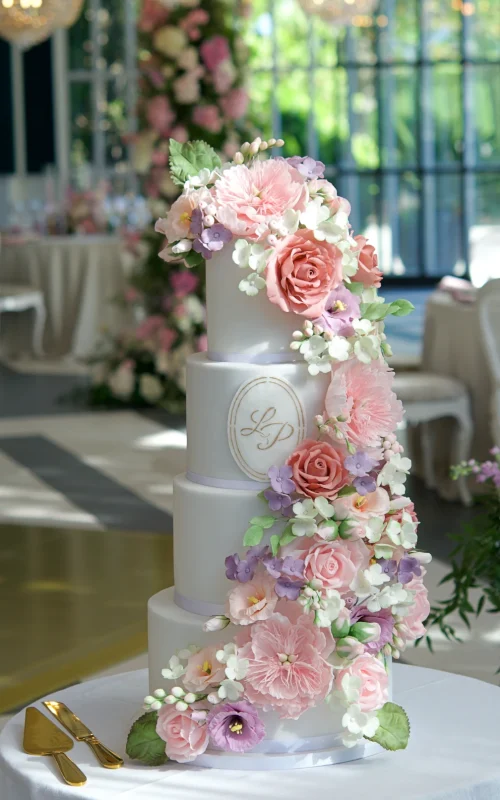 Sugar Blooms wedding cake