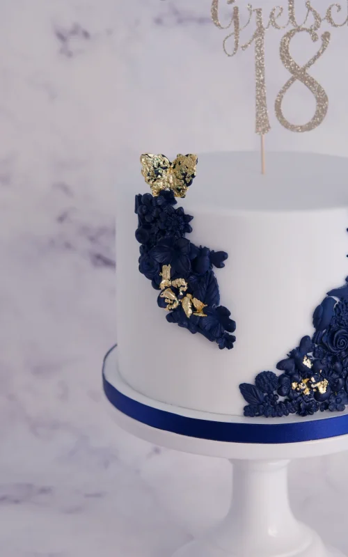 Blue Bas Relief Cake