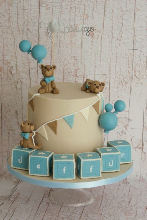 Teddy bear and Balloons Cake