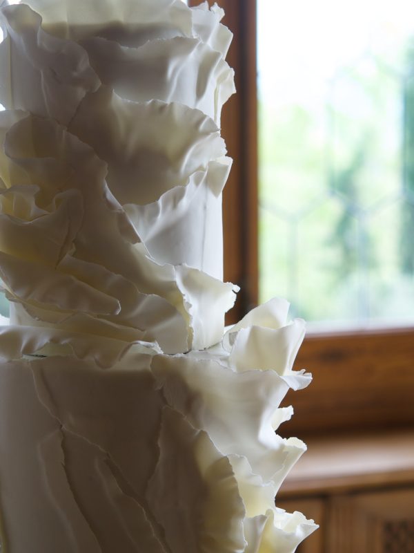 Torn paper ruffles Wedding cake