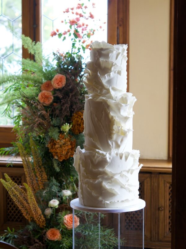 Torn paper ruffles Wedding cake